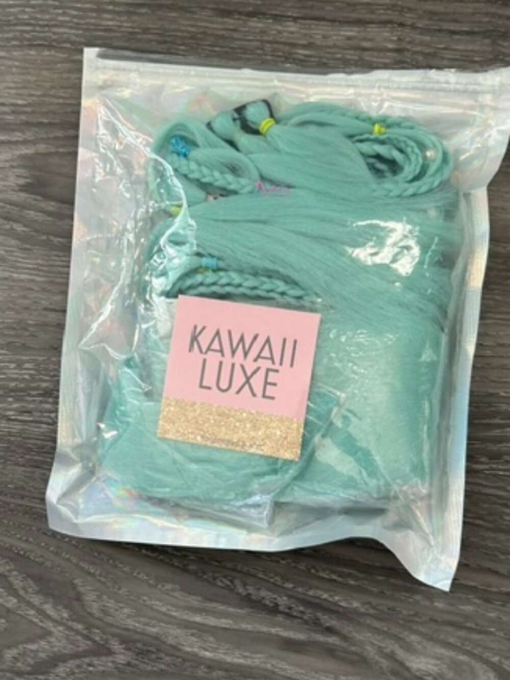Kawaii Luxe festival hair turquoise